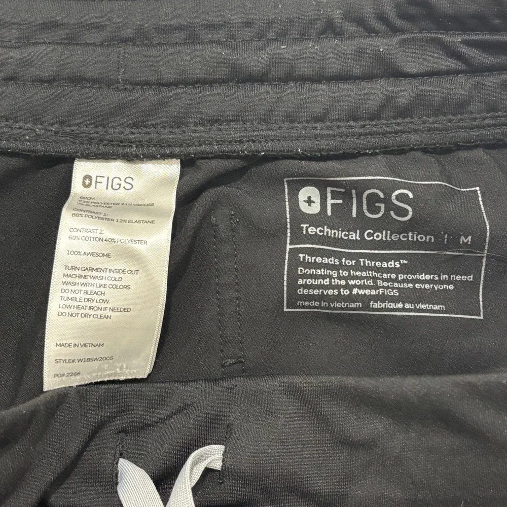 Figs Technical Collection Zamorra Jogger Scrub Pants Black Mens Medium